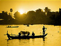Morning on the Mekong River Delta, Cambodia
